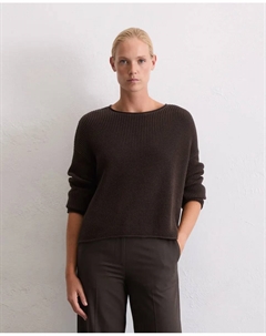Женский свитер оверсайз DfC из органического хлопка плотного переплетения, темно-коричневый Marc o'polo