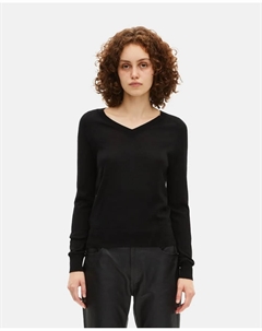 Свитер из мериносовой шерсти с V-образным вырезом, черный The kooples