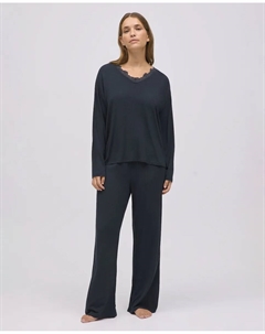 Женская длинная пижама из очень мягкого модала с широкими штанинами, черный Ysabel mora