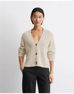 Женский кардиган с V-образным вырезом из тяжелого органического хлопка, бежевый Marc o'polo