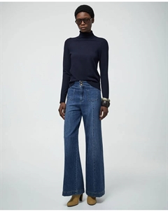 Свитер с высоким воротником, темно-синий Сфера