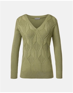 Женский свитер с длинным рукавом однотонный, зеленый Zermatt