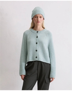 Свободный женский кардиган, выполненный из мягкой смеси новой шерсти, светло-голубой Marc o'polo