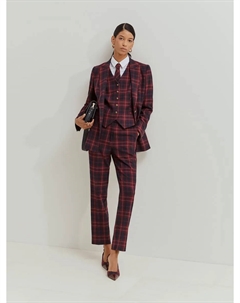Женские брюки с рисунком в клетку из китайского материала, бордовый Lion of porches