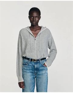 Женский кардиган с капюшоном, серый Sandro