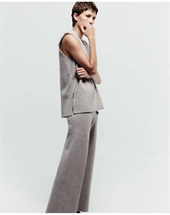 Широкие длинные брюки, коричневый Сфера