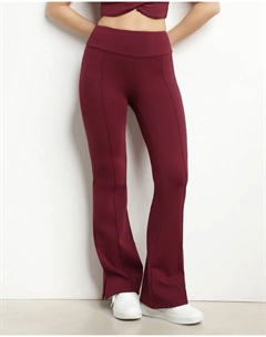 Спортивные брюки с высокой талией клеш, бордовый Dim