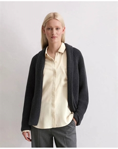 Женский кардиган обычного кроя из органического хлопка плотной вязки, серый Marc o'polo