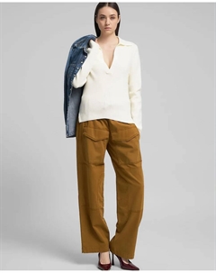 Женский джемпер с длинными рукавами и V-образным вырезом, светло-бежевый Replay