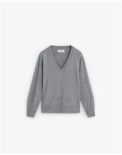 Женский свитер с V-образным вырезом и деталями из маленьких отверстий, светло-серый Scalpers