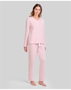 Длинная однотонная женская пижама, розовый Lohe