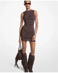 Короткое облегающее платье без рукавов, шоколадный коричневый Michael michael kors