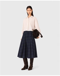 Юбка в клетку с стразами, синий/черный Maje