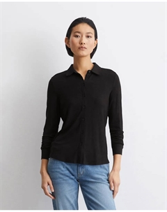 Женская блузка обычного кроя из трикотажа LENZING ECOVERO, черный Marc o'polo