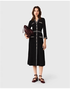 Платье миди из трикотажа, черный Maje