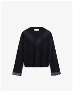 Женский шерстяной джемпер с кружевом, черный Scalpers