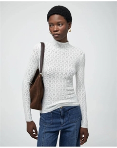 Свитер с воротником-стойкой, светло-бежевый Сфера