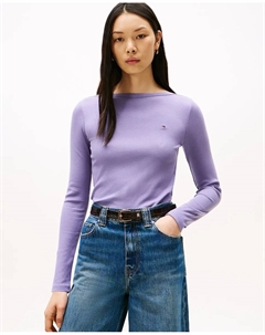Женская рубашка с длинными рукавами в рубчик, сиреневый Tommy hilfiger