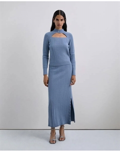 Миди-юбка из шерсти, синий Scalpers