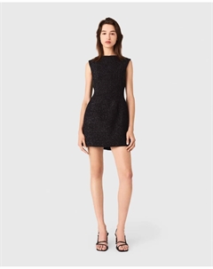 Короткое расклешенное платье с стразами, черный Maje