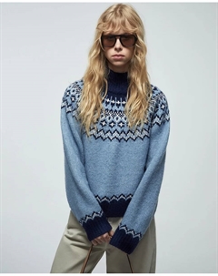 Альпийский свитер с лебедем, синий Сфера