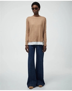 Джемпер из трикотажа с низкой плотностью, песочный Сфера