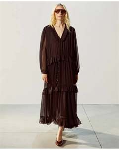 Длинное платье в стиле бохо, темно-коричневый Сфера