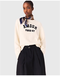 Женский джемпер в рубчик, белый Maje