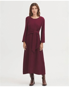 Прямое миди-платье с бантом и вырезом-лодочкой, бордовый Nice things