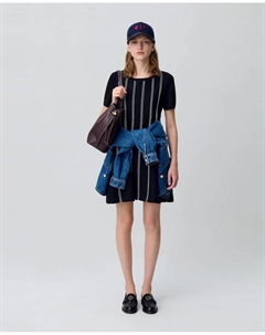 Короткое трикотажное платье для фигурного катания, черный Claudie pierlot