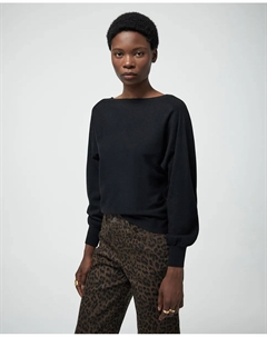 Джемпер с лодочкой, черный Сфера