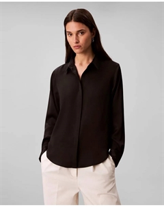 Женская атласная рубашка, черный Calvin klein