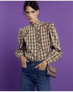 Рубашка в клетку, сливовый Сфера