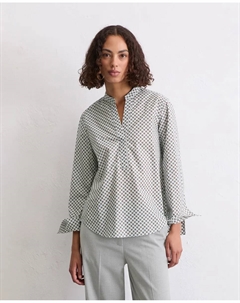 Женская блузка-туника из поплина с эффектом бумаги, белый/серый Marc o'polo