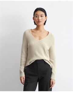 Женский джемпер обычного покроя, изготовленный из органического хлопка, бежевый Marc o'polo