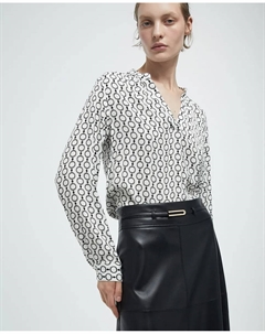 Рубашка с принтом свободного кроя, черный Сфера