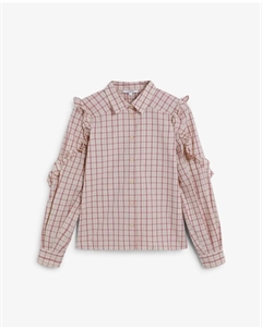 Женская рубашка с длинным рукавом в клетку, розовый Scalpers