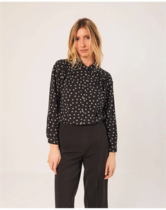 Женская рубашка с длинными рукавами и воротником-стойкой, черный Indi & cold
