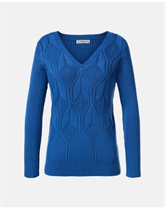 Женский свитер с длинным рукавом однотонный, индиго Zermatt