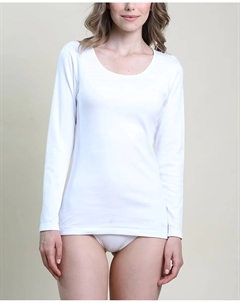 Женская трикотажная кофта с длинными рукавами и атласной окантовкой, белый Vittoria b. intimo