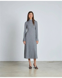 Приталенное миди-платье с камнями и длинной пышной юбкой, серый Alma en pena.