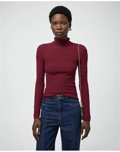Свитер с воротником-стойкой, бордовый Сфера