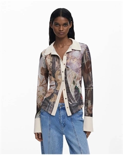 Женская шифоновая рубашка с манжетами, мультиколор Desigual