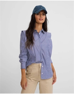 Женская рубашка структурированная в сине-белую полоску, синий/белый Silbon