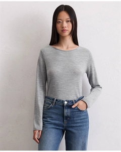 Женский облегающий свитер из мягкой мериносовой шерсти, серый Marc o'polo