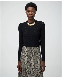 Джемпер ажурной вязки, черный Сфера