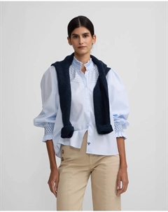 Женская рубашка с манжетами-сборками, голубой Silbon