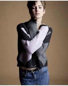 Джемпер с V-образным вырезом, серый Сфера