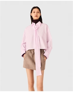 Женская короткая рубашка с жабо, розовый Maje