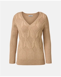 Женский свитер с длинным рукавом однотонный, бежевый Zermatt